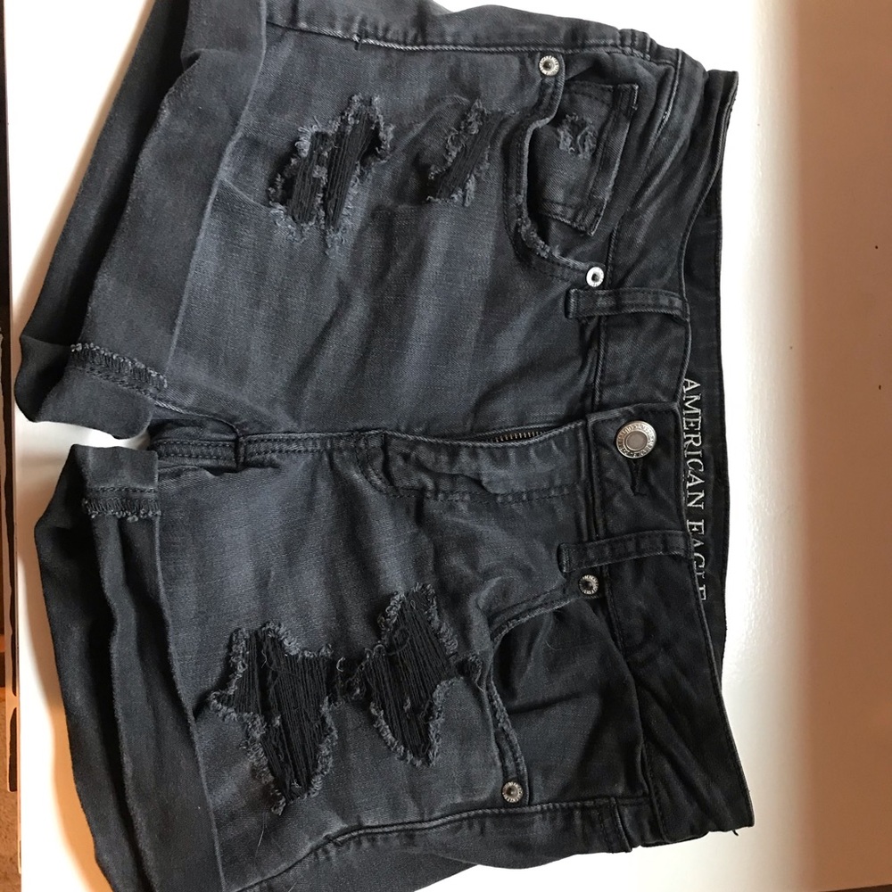 American Eagle black jean shorts